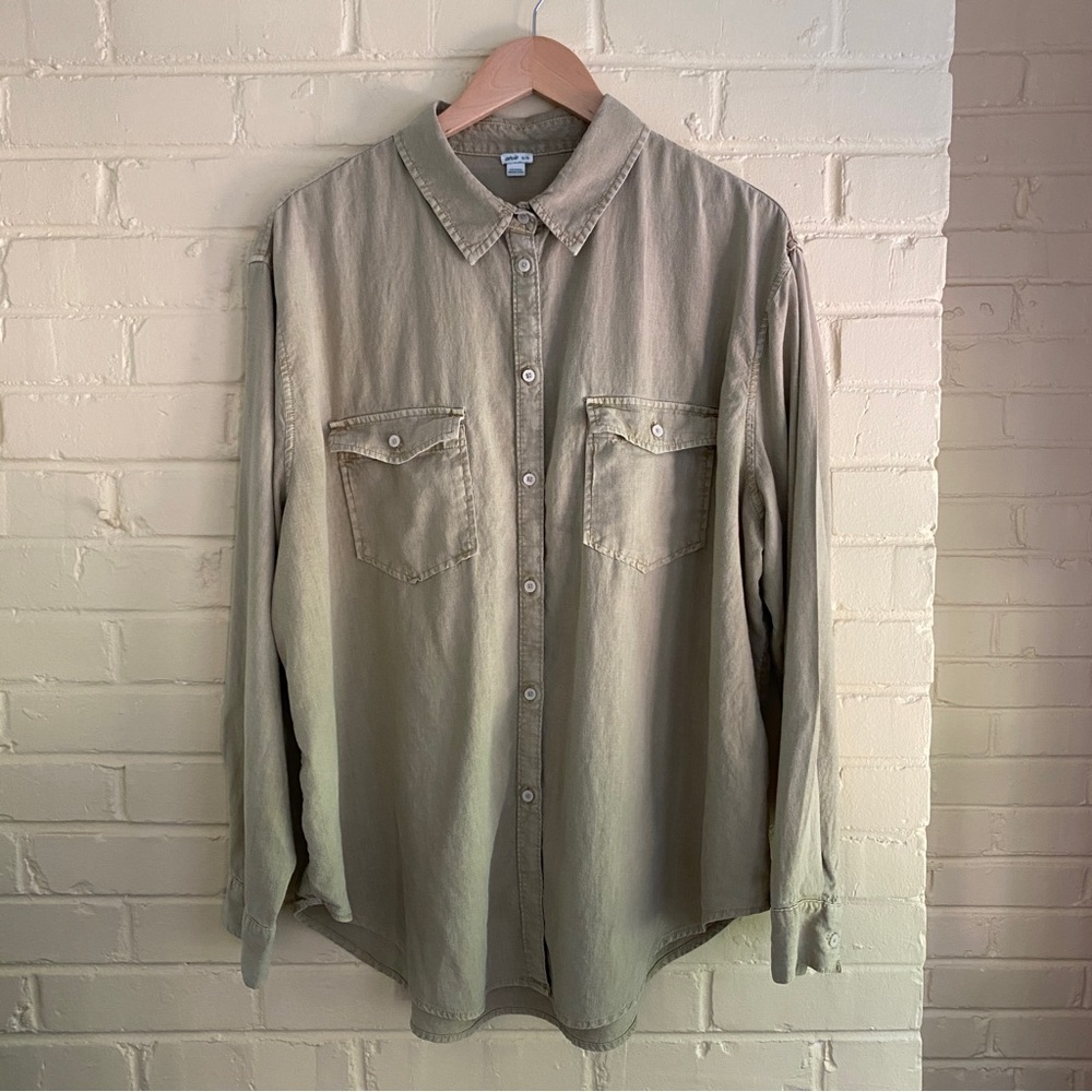 Aerie Beige Button Down Shirt